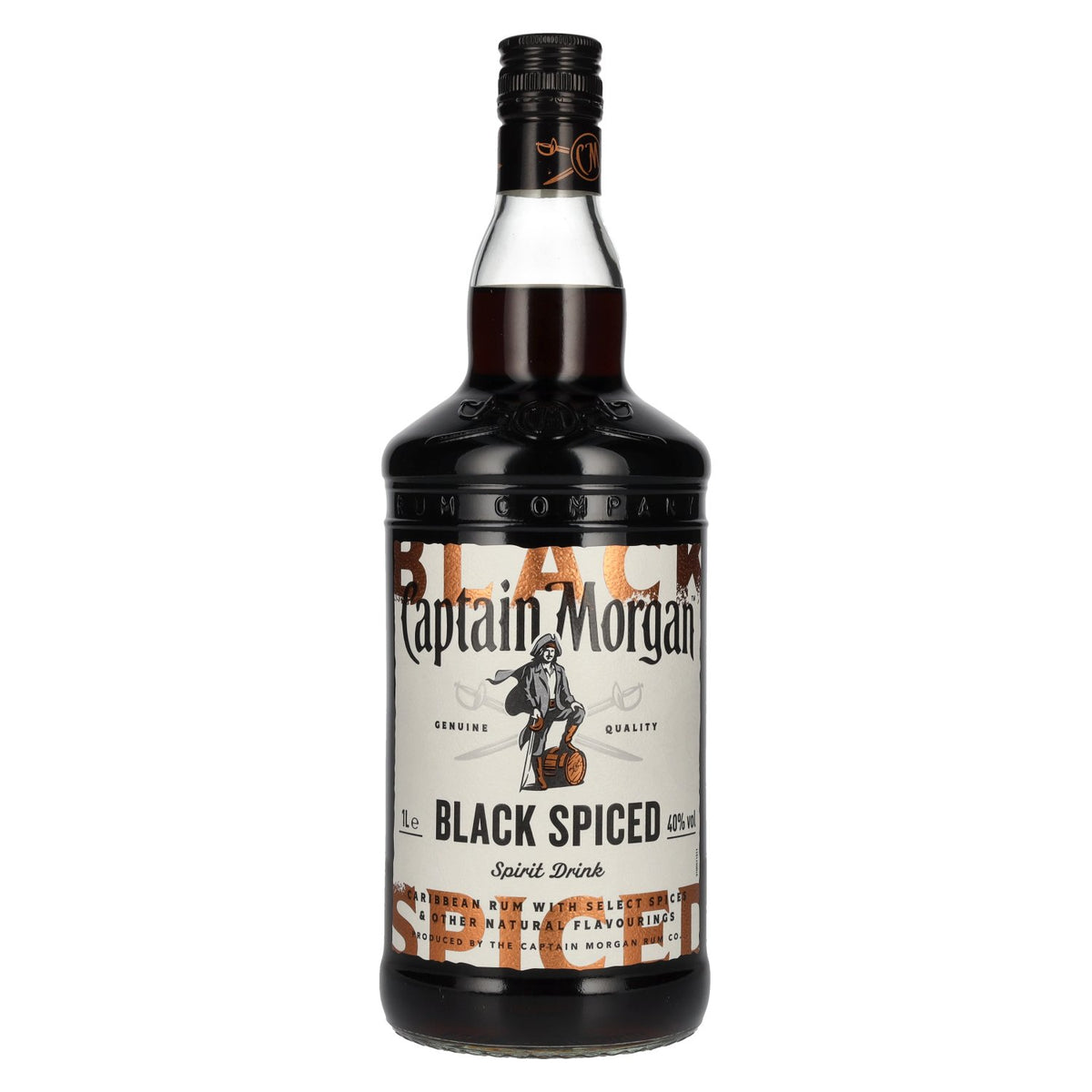 Captain Morgan Black Gekruide Premium Gedistilleerde drank 40% Vol. 1l