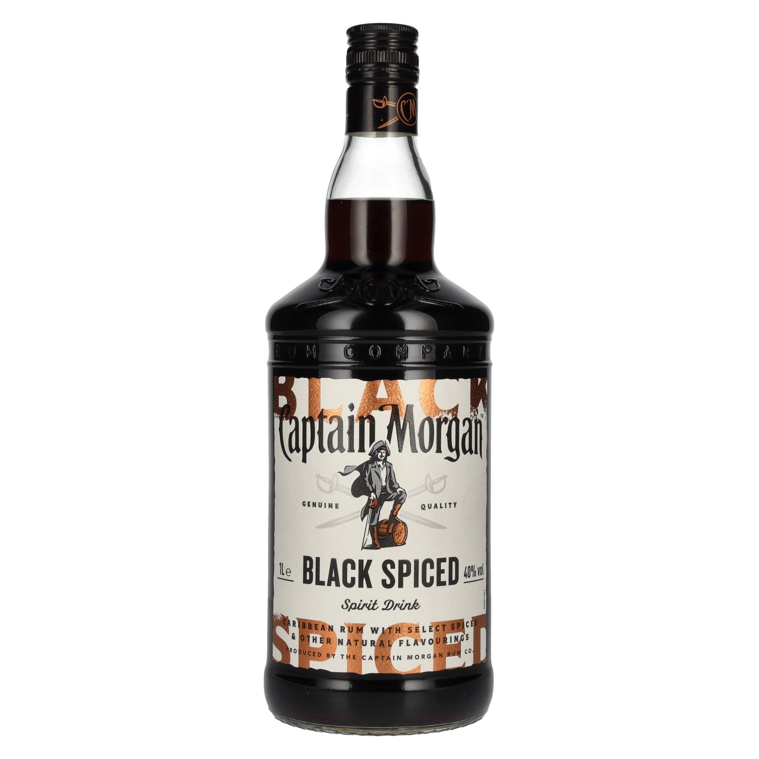Captain Morgan Black Gekruide Premium Gedistilleerde drank 40% Vol. 1l