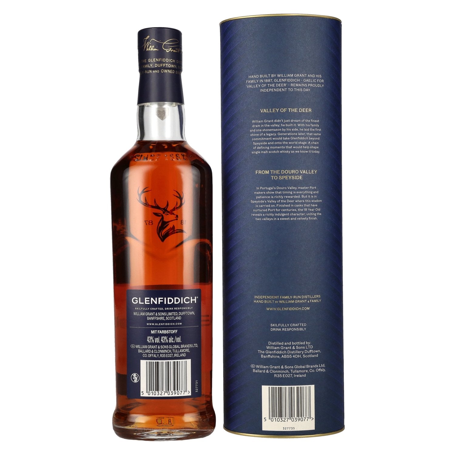Glenfiddich 18 Years Old Port Cask Single Malt Travel Exclusive 43% Vol. 0,7l in Geschenkbox