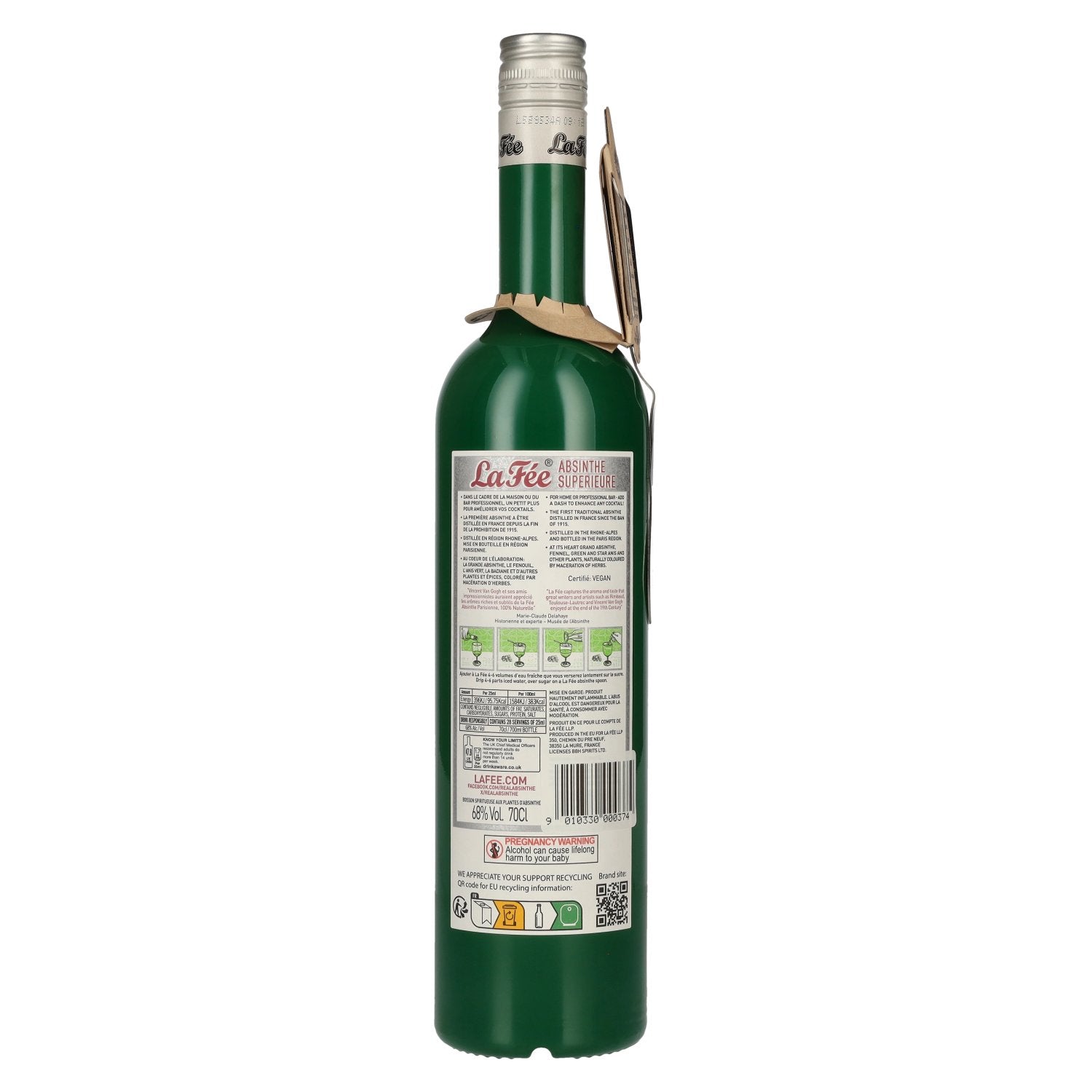 La Fée Absinthe Parisienne 68% vol. 0,7l avec cuillère à absinthe