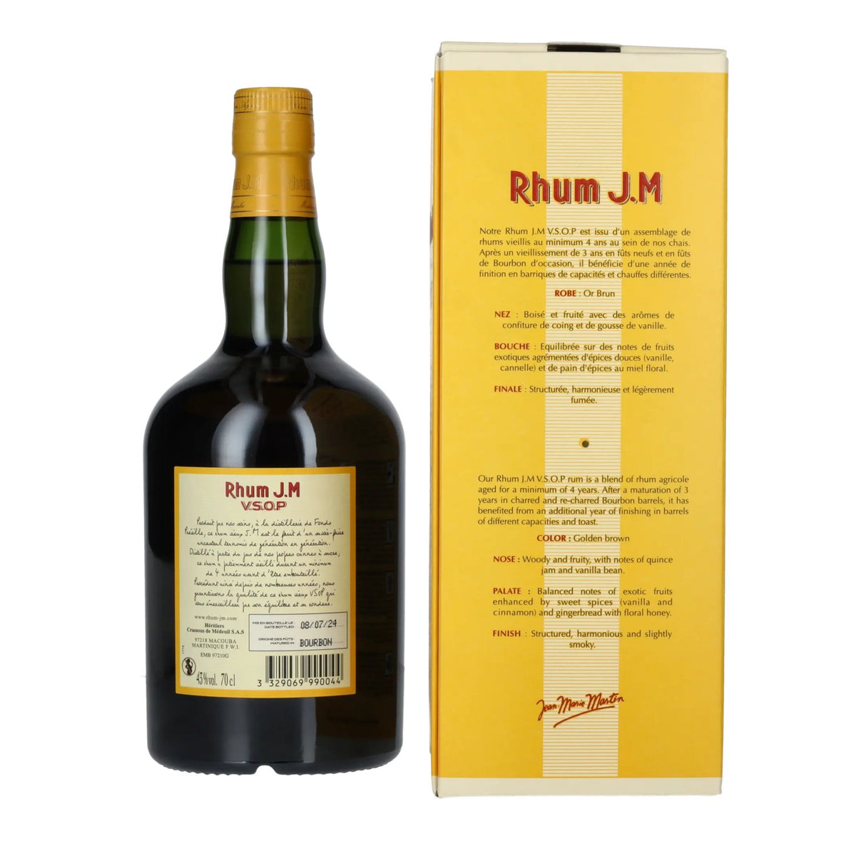 Rhum J.M Vieux Agricole V.S.O.P 43 % vol., 0,7 l, dans un coffret cadeau
