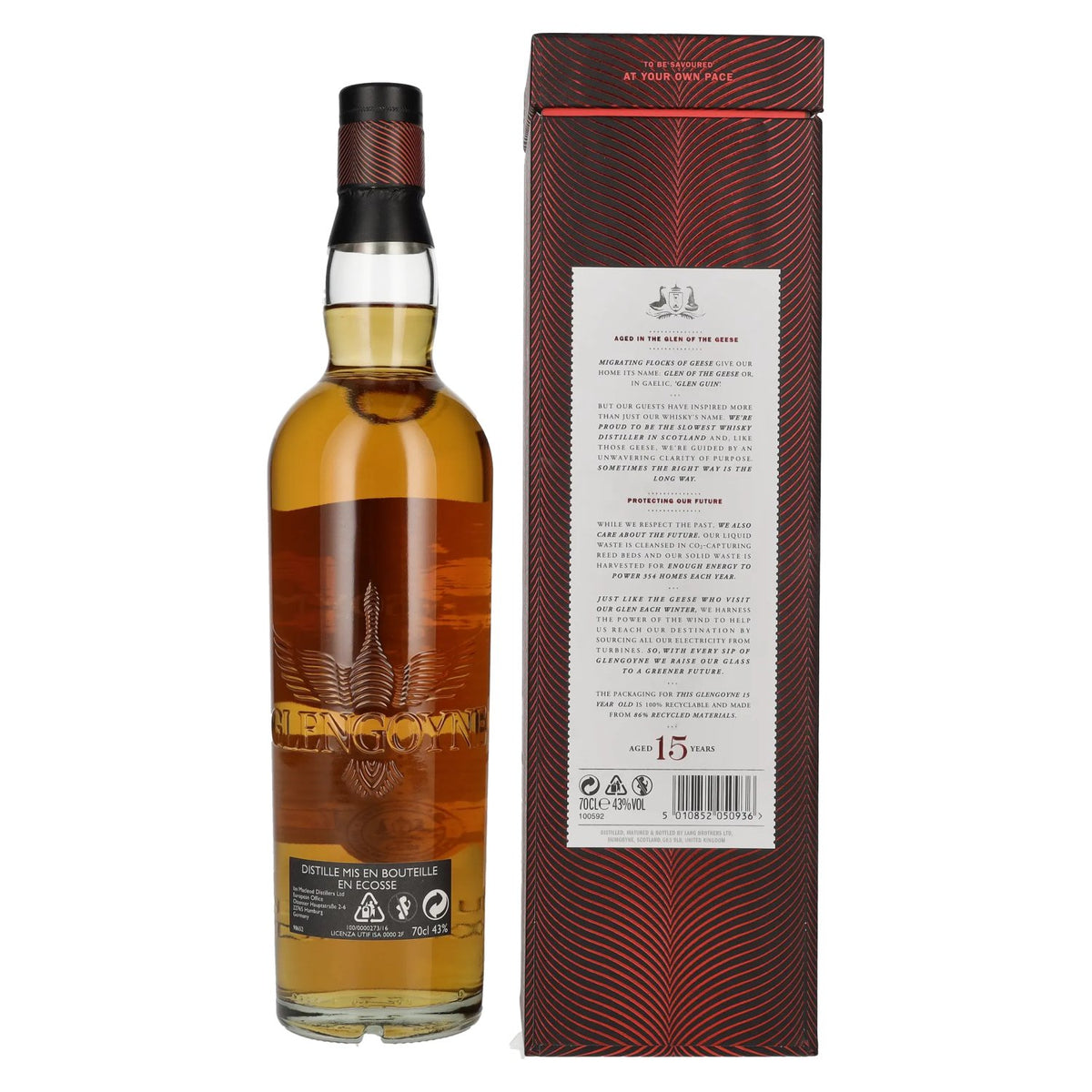 Glengoyne 15 Years Old Highland Single Malt Scotch Whisky 43% ABV 0.7l in a gift box