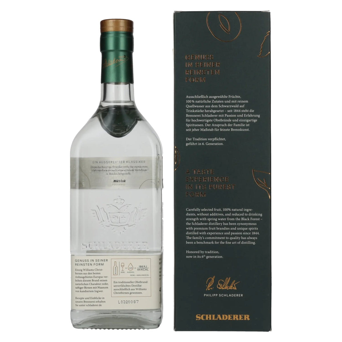 Schladerer Williams-perenlikeur 40% vol. 0,7 l in geschenkverpakking