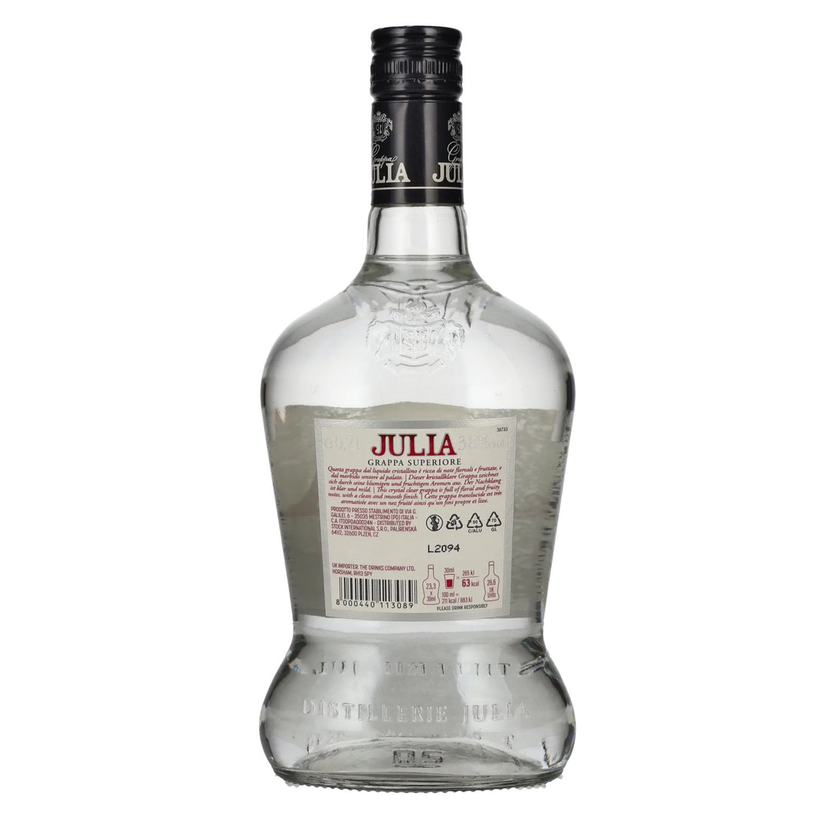 Grappa Julia Superiore 38% ABV 0.7l