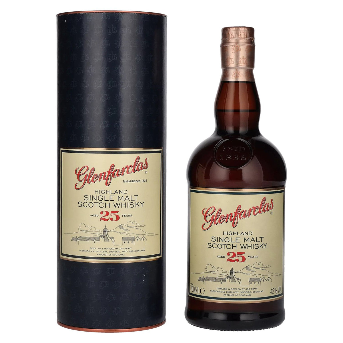 Glenfarclas 25 Years Old Highland Single Malt Scotch Whisky 43% Vol. 0,7l in Geschenkbox