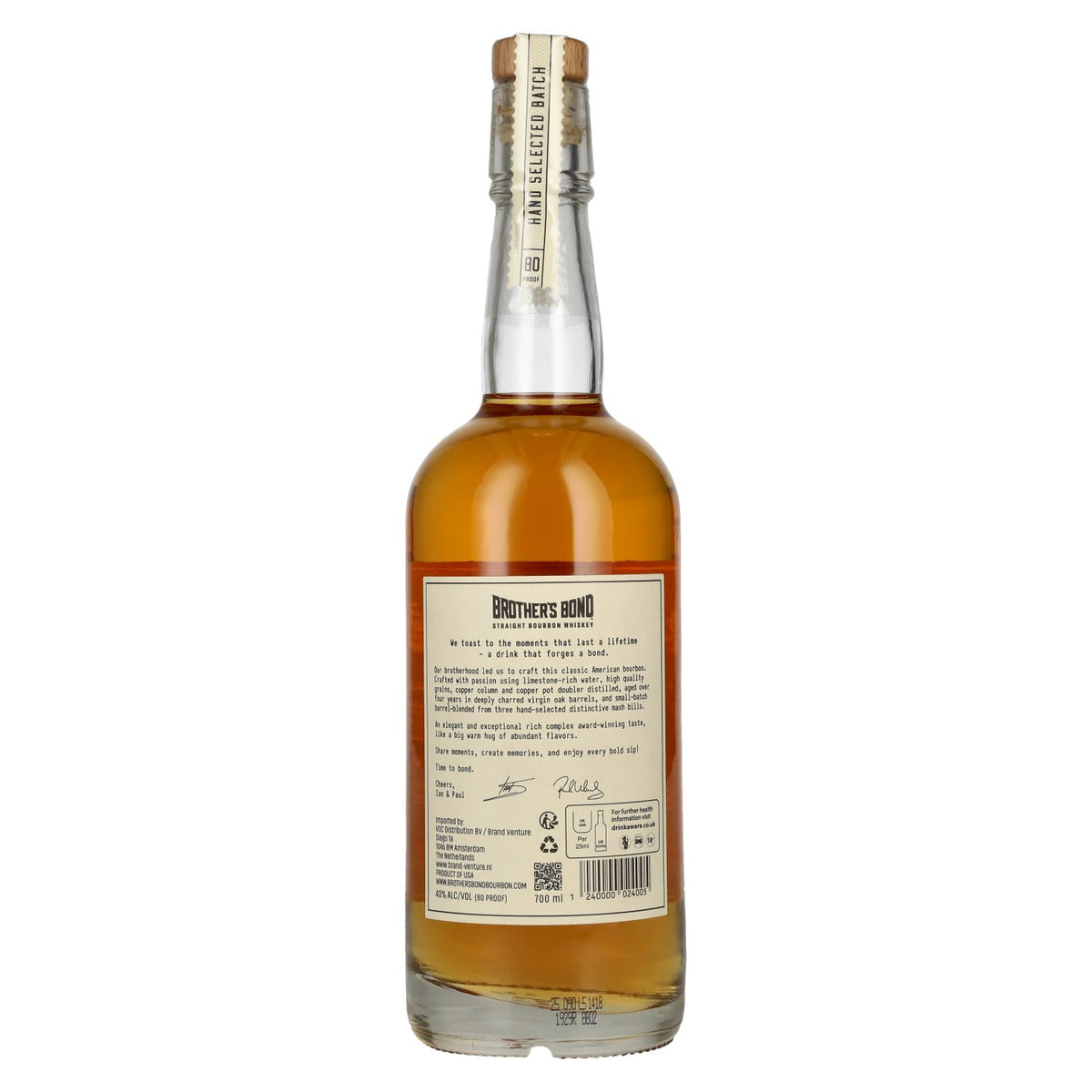 Brother's Bond Straight Bourbon Whiskey Batch nr. 0038 40% vol. 0,7 l