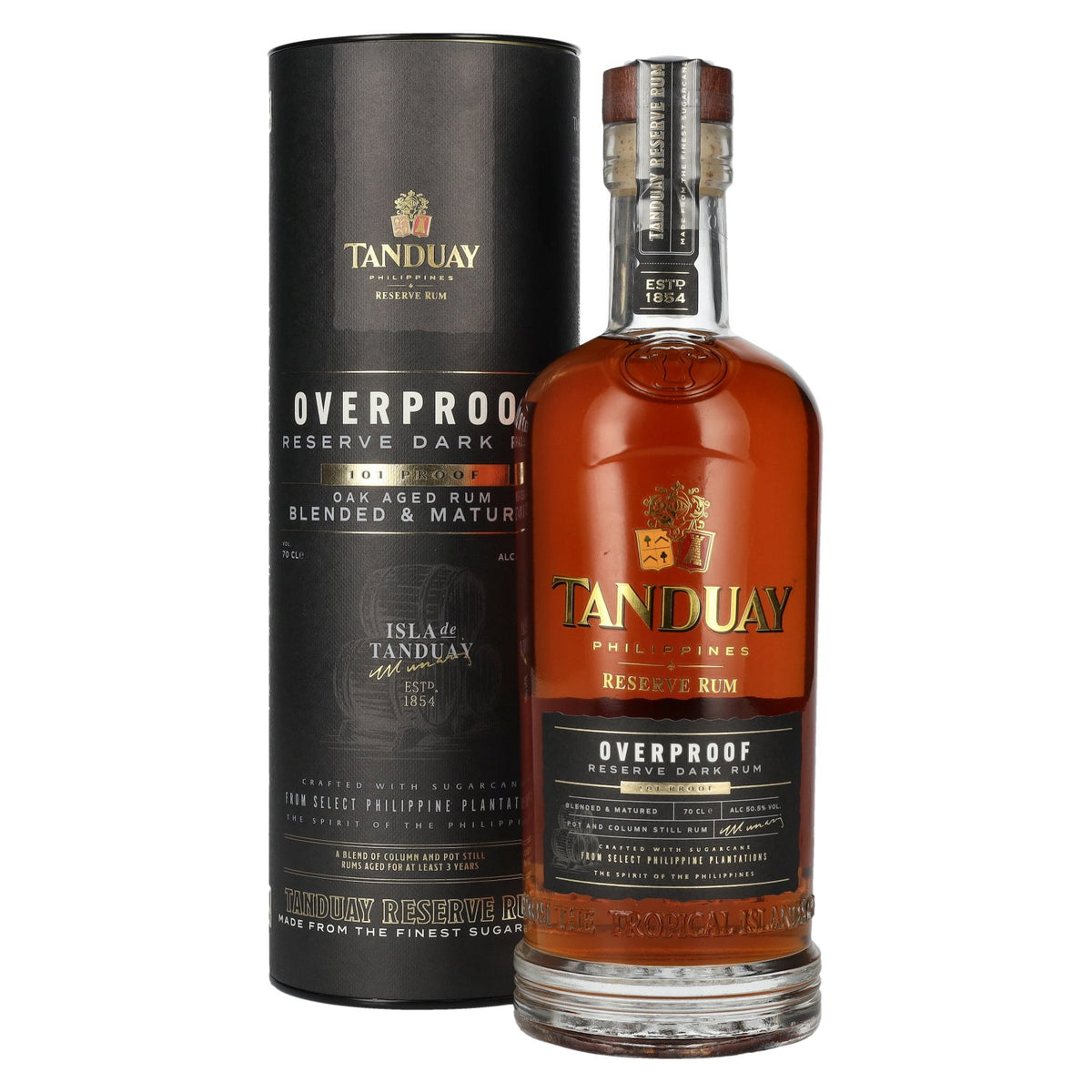 Tanduay Overproof Reserve Dark Rum 101 Proof 50.5% vol. 0.7 l in a gift box