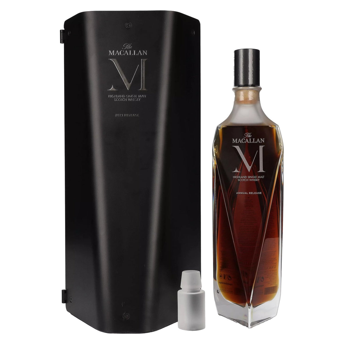 The Macallan M Decanter, uitgave 2022, 45% vol., 0,7 l in geschenkverpakking