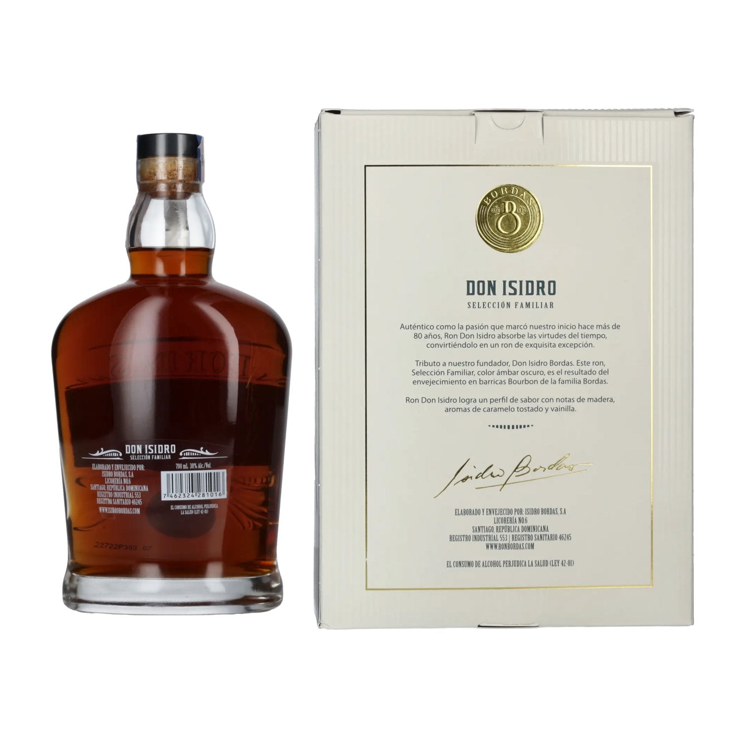 Don Isidro Selección Familiar Roner Dominicano 38% Vol. 0,7l in gift box
