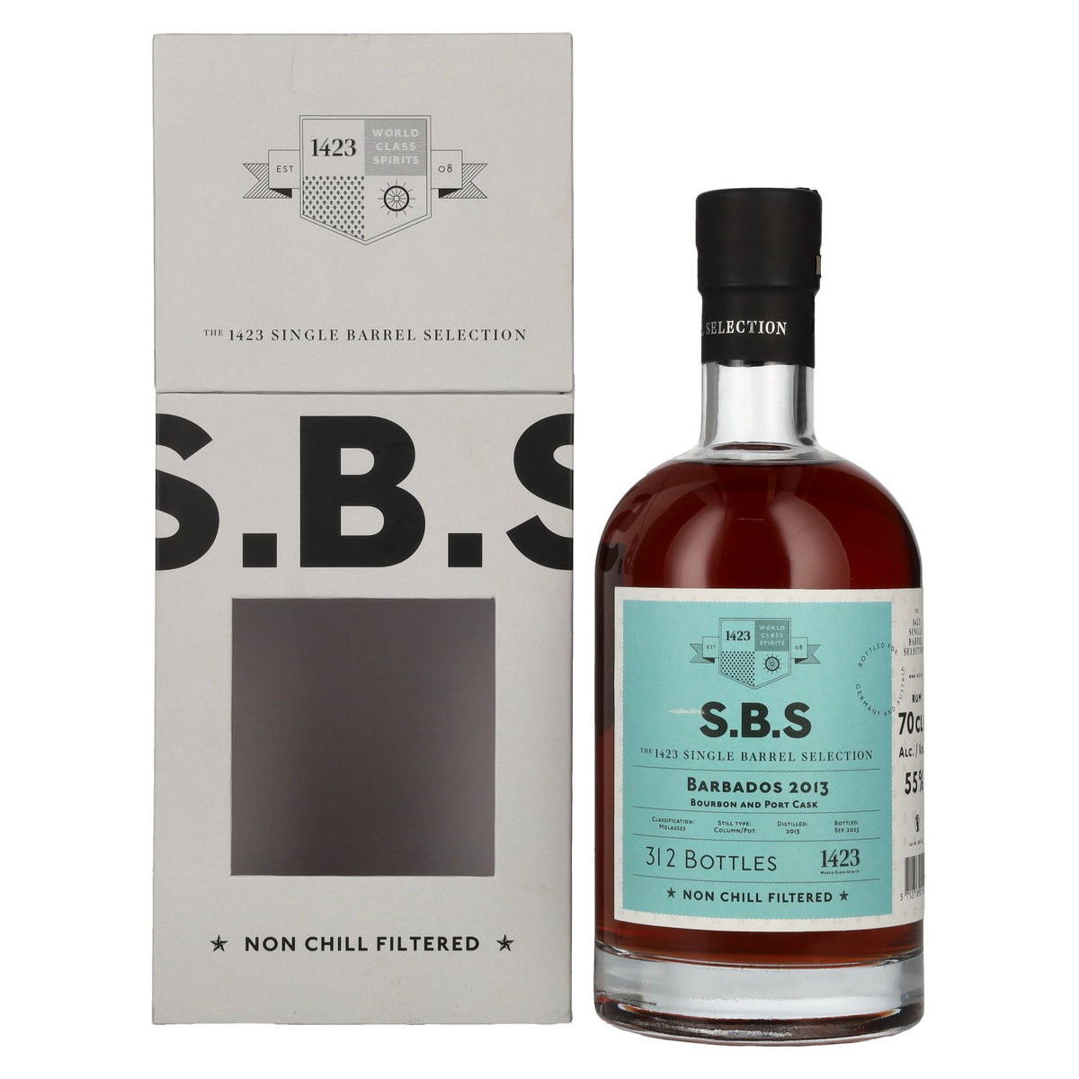 1423 S.B.S BARBADOS Bourbon and Port Cask 2013 55% Vol. 0,7l in Geschenkbox