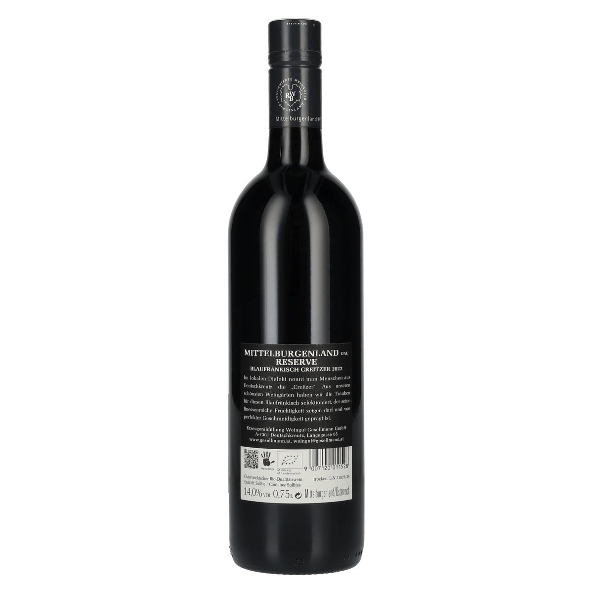 Gesellmann Blaufränkisch Creitzer Reserve Mittelburgenland DAC 2022 14% Vol. 0,75l