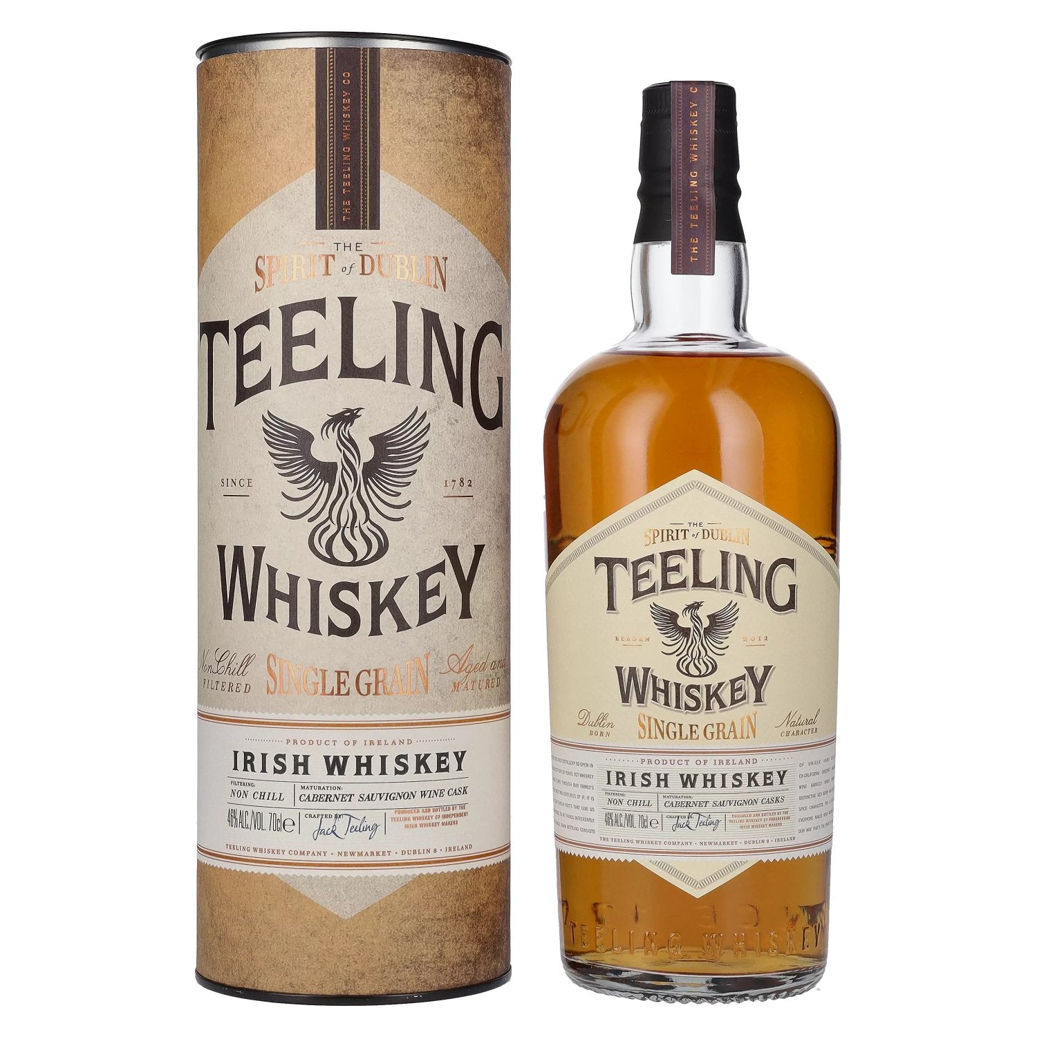 Teeling Whiskey SINGLE GRAIN Irish Whiskey Wine Cask 46% Vol. 0,7l in geschenkverpakking