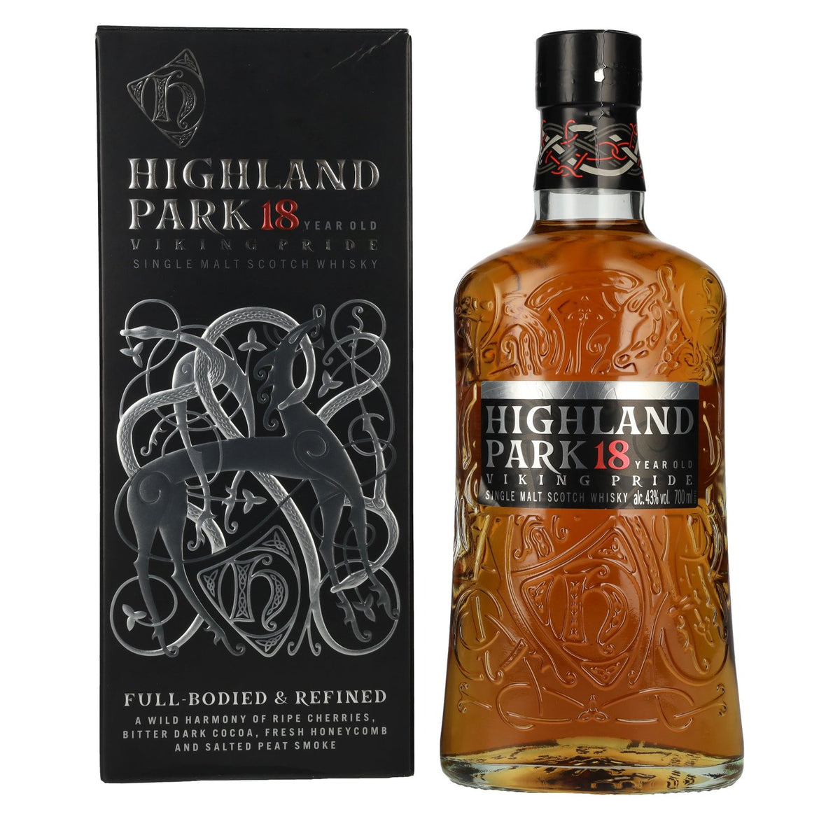 Highland Park 18 Years Old VIKING Travel Single Malt Scotch Whisky 43% Vol. 0,7l in geschenkverpakking