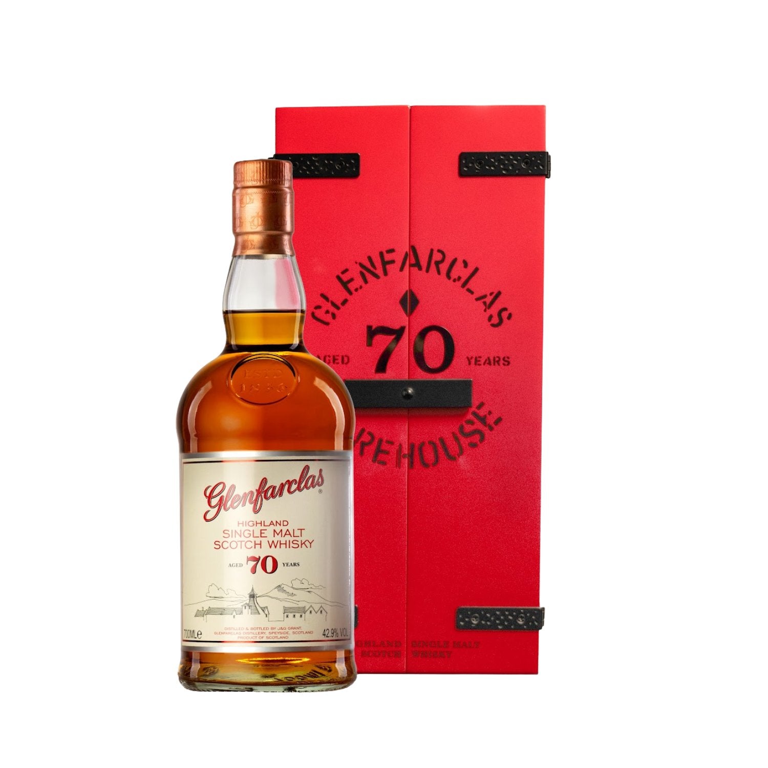 Glenfarclas 70 Years Old Highland Single Malt Scotch Whisky 42,9% Vol. 0,7l in geschenkverpakking