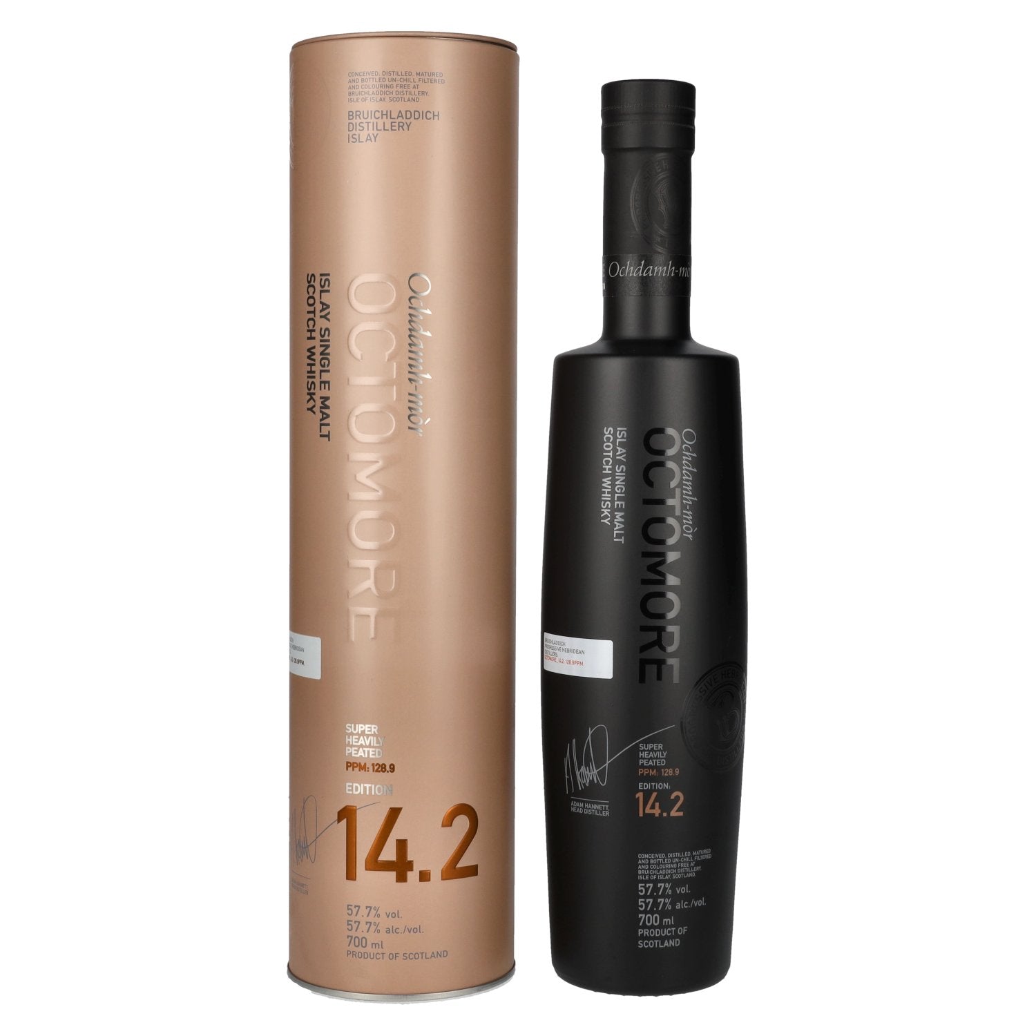 Octomore EDITION: 14.2 Super Heavily Peated Islay Single Malt 57,7% vol. 0,7 l in blikken doos