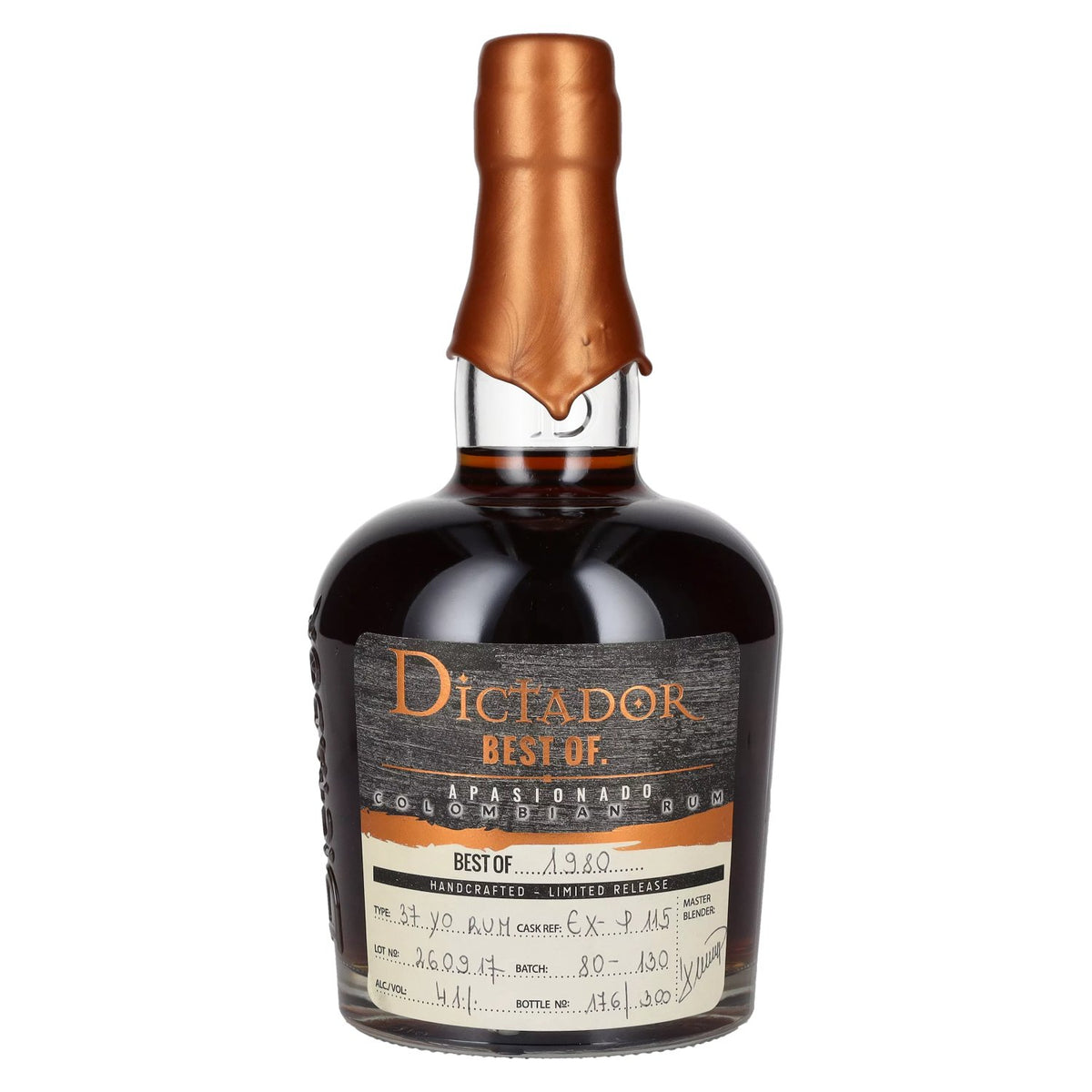 Dictador BEST OF 1980 APASIONADO Colombiaanse rum 37 jaar oud/260917/EX-P115 41% vol. 0,7 l
