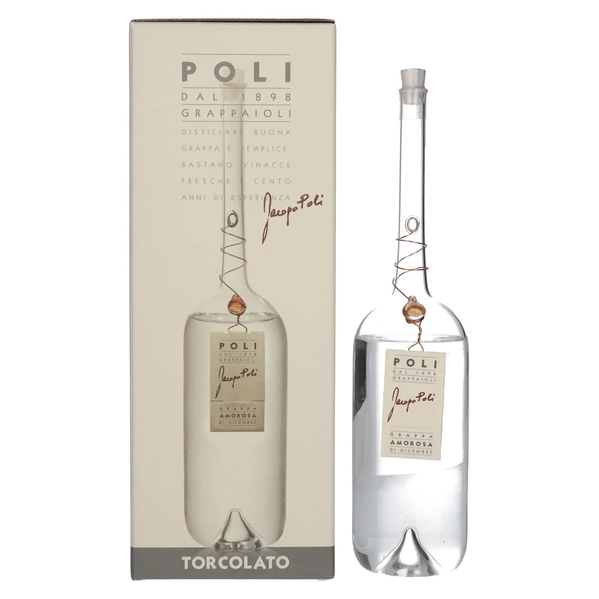 Poli Grappa Amorosa di Dicembre Torcolato 40% ABV, 0.5 litres, in a gift box