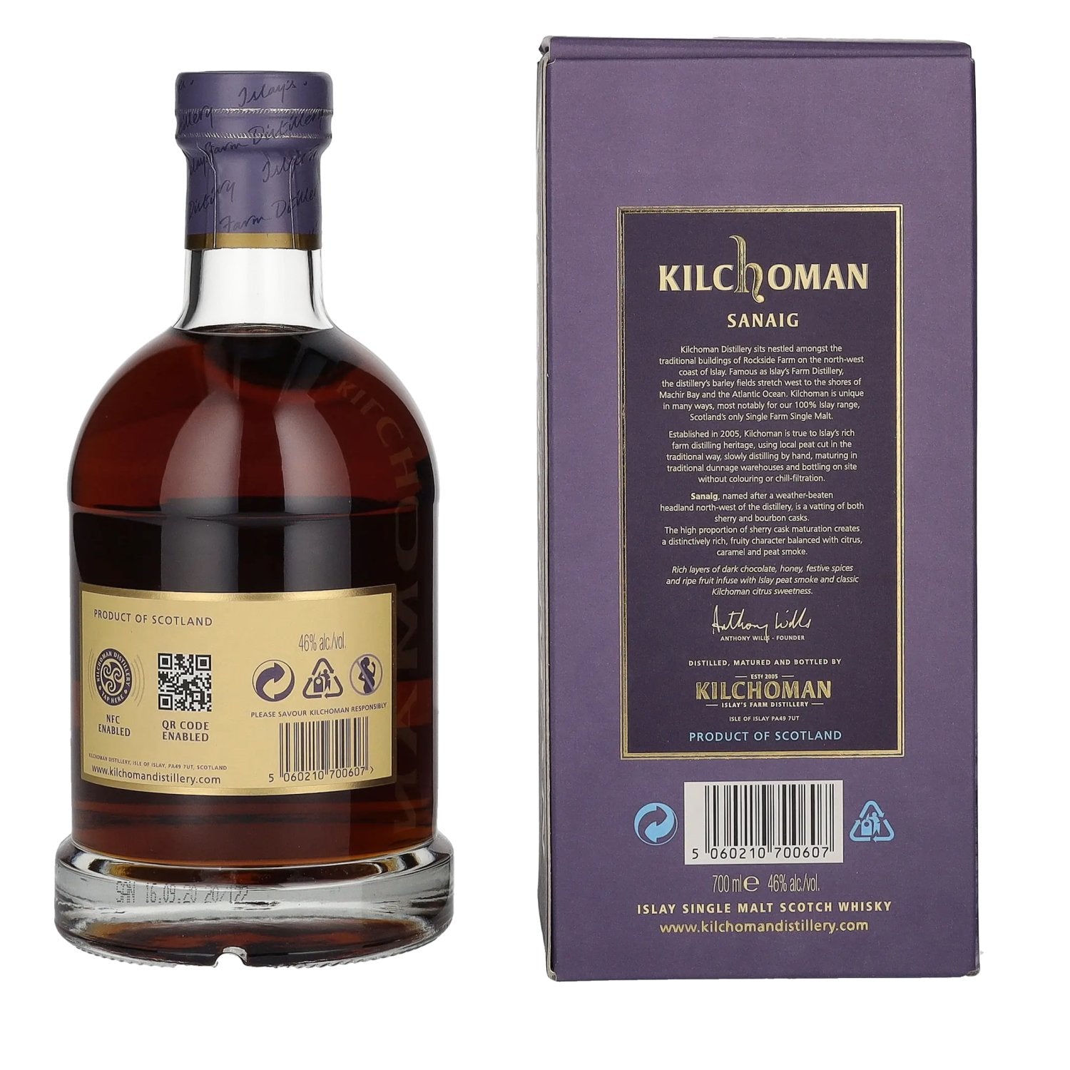 Kilchoman SANAIG Islay Single Malt Scotch Whisky 46% Vol. 0,7l en boîte cadeau