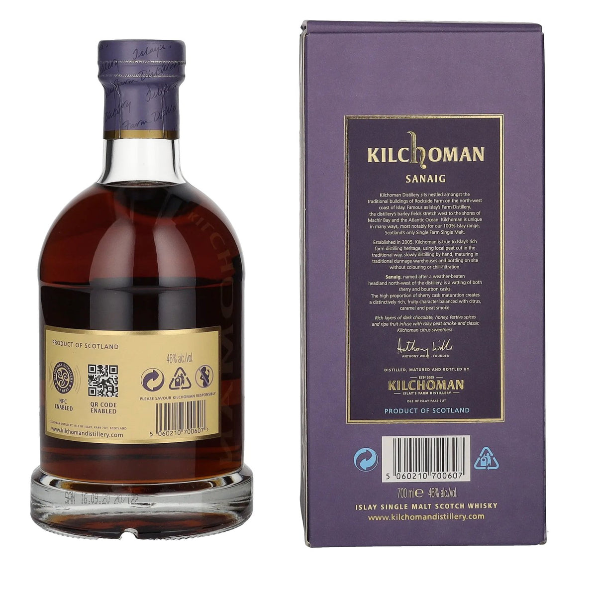Kilchoman SANAIG Islay Single Malt Scotch Whisky 46% vol. 0.7l in a gift box