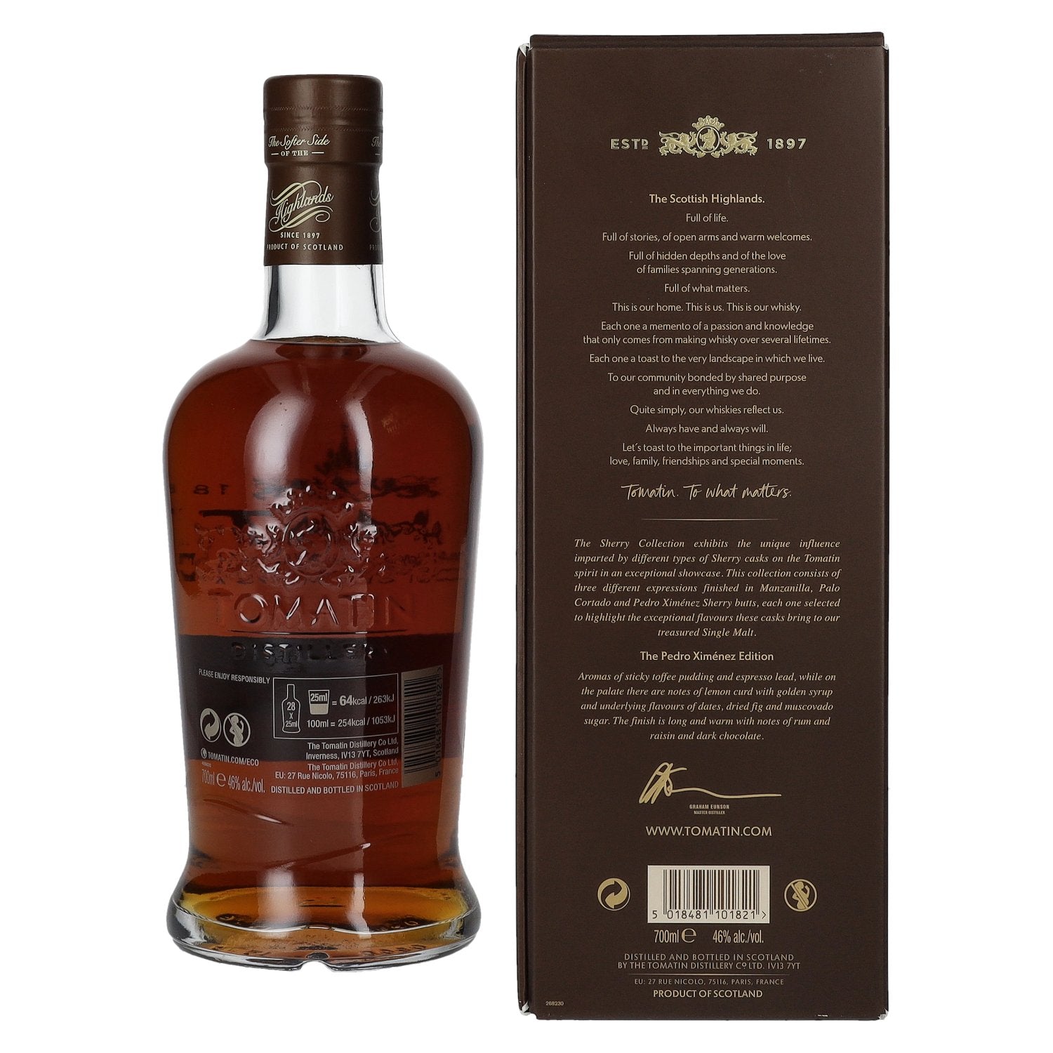 Tomatin 17 Years Old SHERRY COLLECTION Pedro Ximénez Sherry Butts Limited Edition 2006 46% Vol. 0,7l in gift box