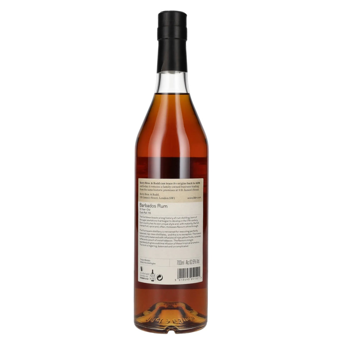 Berry Bros. &amp; Rudd 12 Years Old BARBADOS Single Cask Rum 62,6% Vol. 0,7l