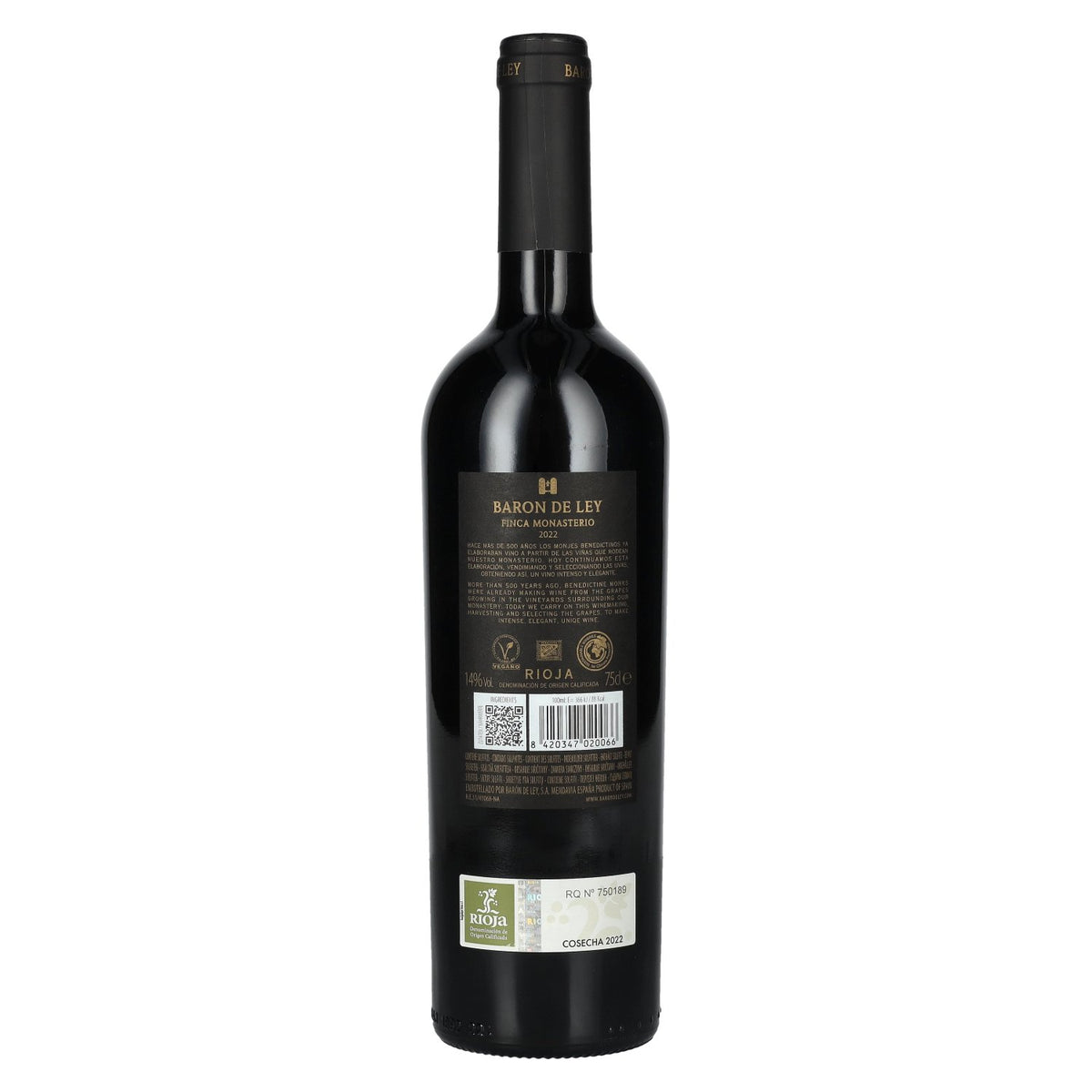 Baron De Ley Rioja Finca Monasterio DOC 2022 14% Vol. 0,75l