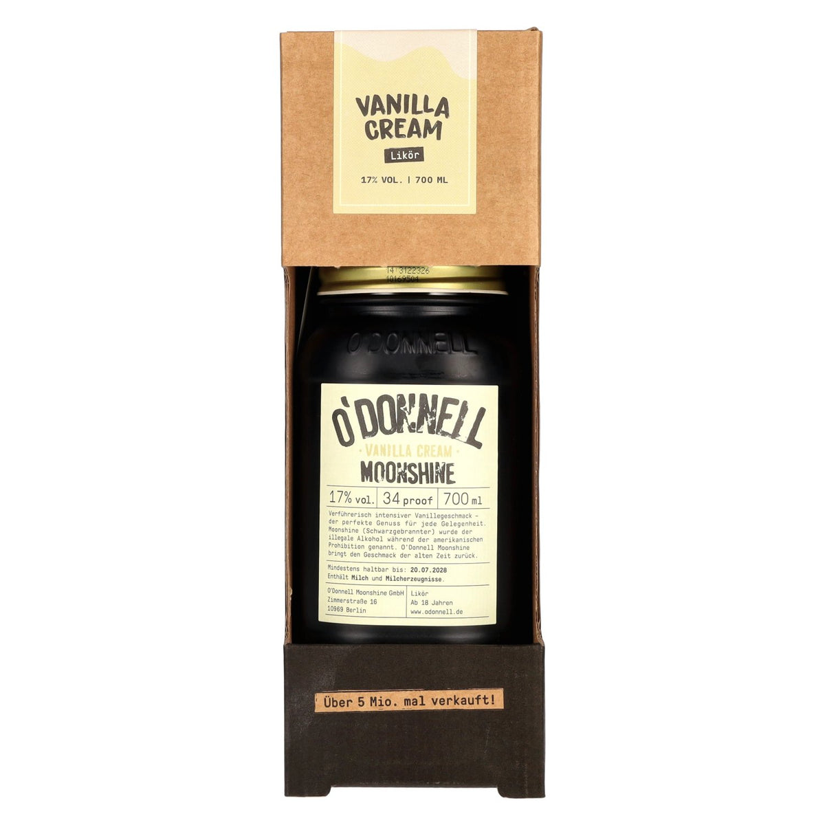 O'Donnell Moonshine VANILLA CREAM Likör 17% Vol. 0,7l in Geschenkbox mit Ausgießer