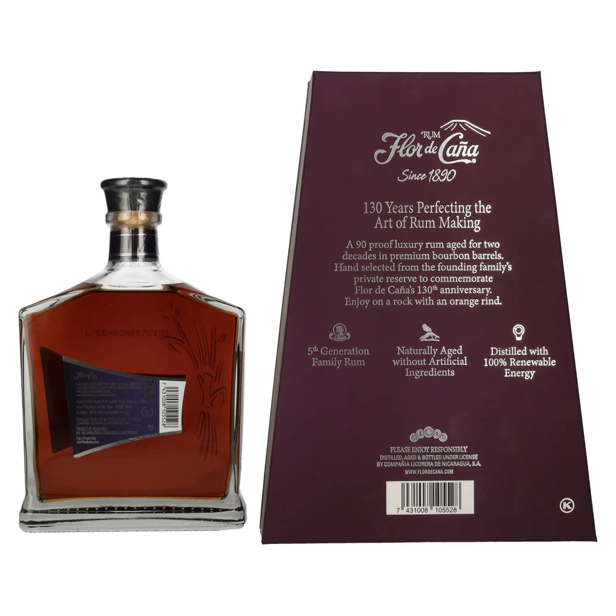 Flor de Caña 130th Anniversary Rum 45% vol. 0,7 l in geschenkverpakking