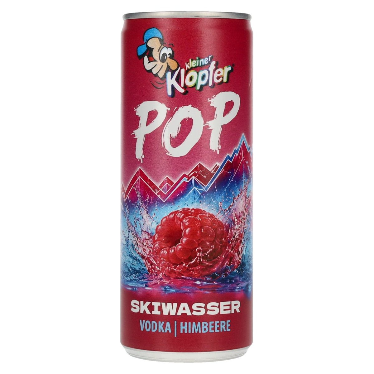 Kleiner Klopfer POP Skiwasser Vodka Himbeere 4% Vol. 12x0,25l Dosen Pfand