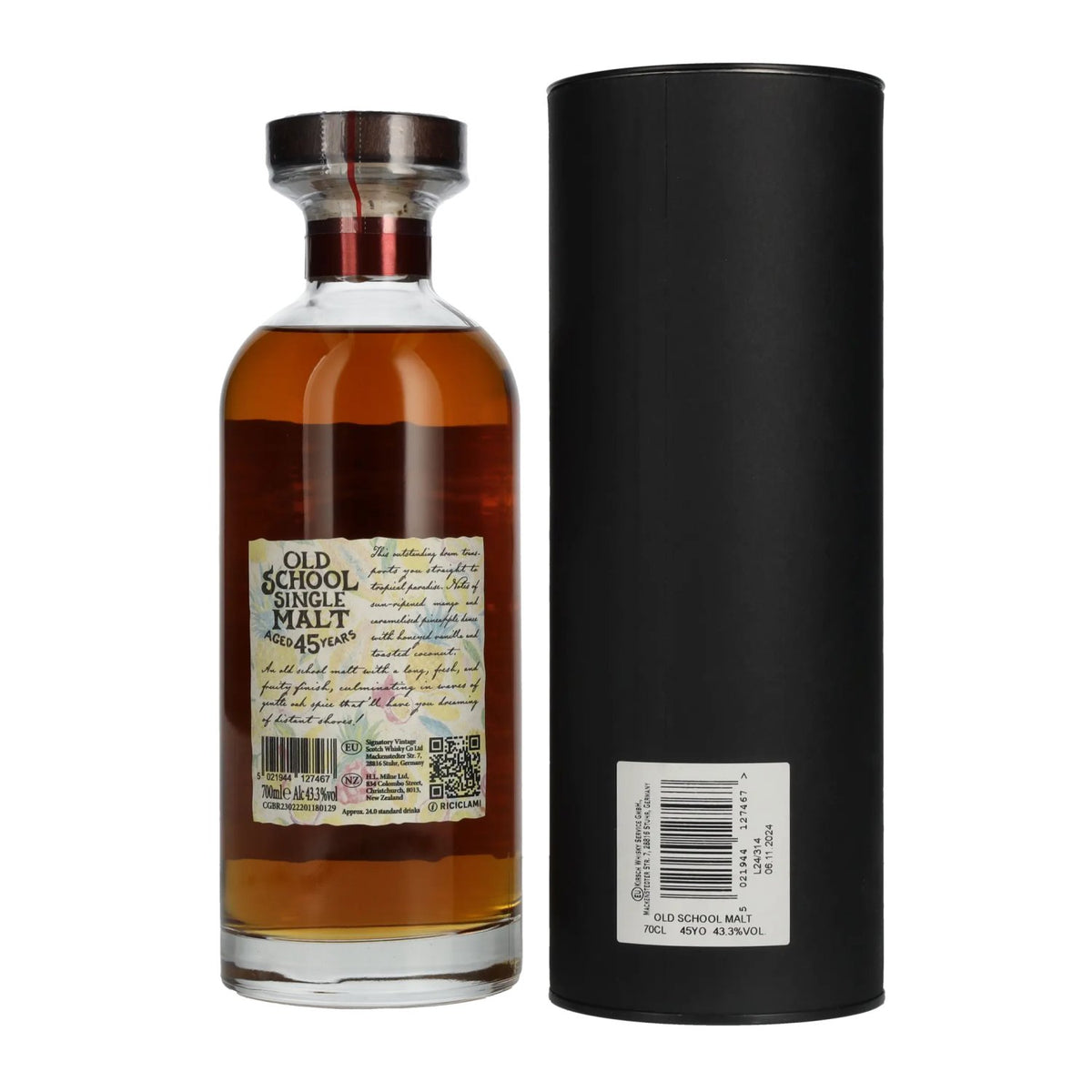 Signatory Vintage 45 Years Old OLD SCHOOL Tropical Fruit Edition 43,3% vol. 0,7 l in geschenkverpakking