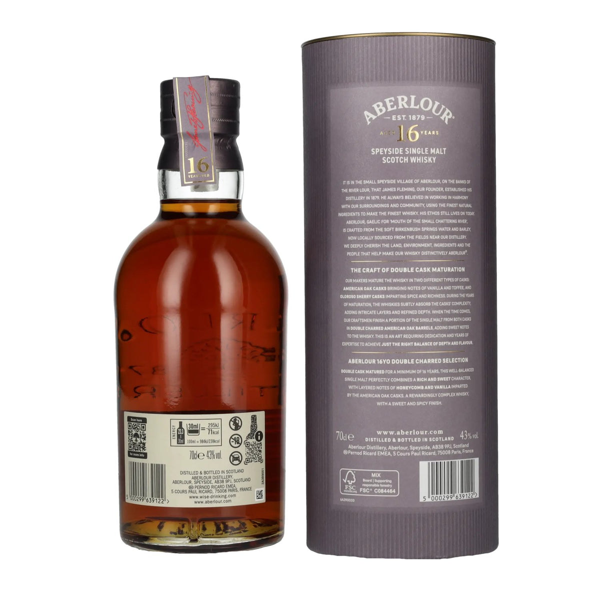 Aberlour 16 Years Old DOUBLE CHARRED SELECTION Travel Exclusive Speyside Single Malt 43% Vol. 0,7l in gift box