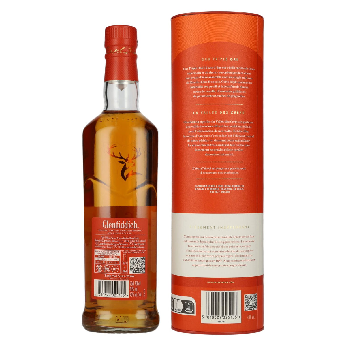 Glenfiddich 12 Years Old Triple Oak Single Malt 40% ABV 0.7l in a gift box