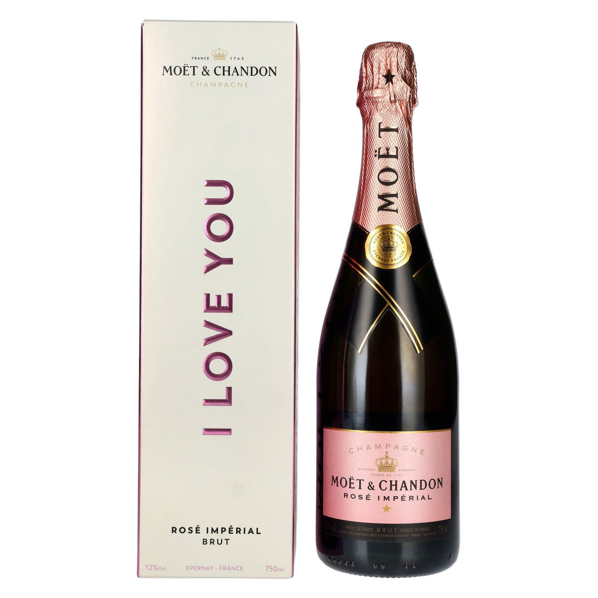 Moët &amp; Chandon Champagne ROSÉ IMPÉRIAL Brut ‘I Love You’ Edition 12% vol. 0.75 l in a gift box
