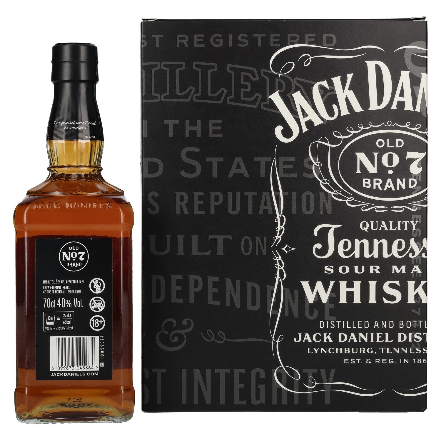 Jack Daniel's Tennessee Whiskey 40% Vol. 0,7l in gift box with 2 Rocks glasses