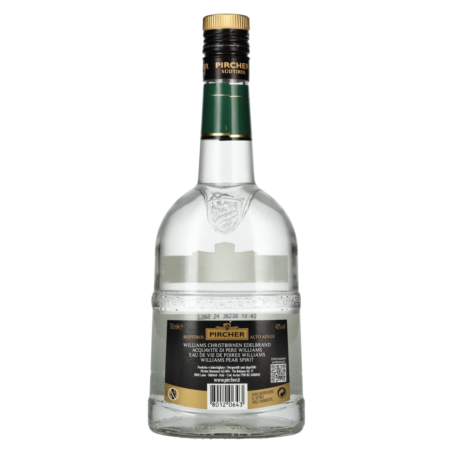 Pircher WILLIAMS Zuid-Tiroolse Williams perenbrandewijn 40% vol. 0.7l