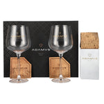 Adamus Dry Gin Organic Limited Edition 2020 44.4% ABV 0.7l in a gift box with 2 glasses &amp; a cork coaster