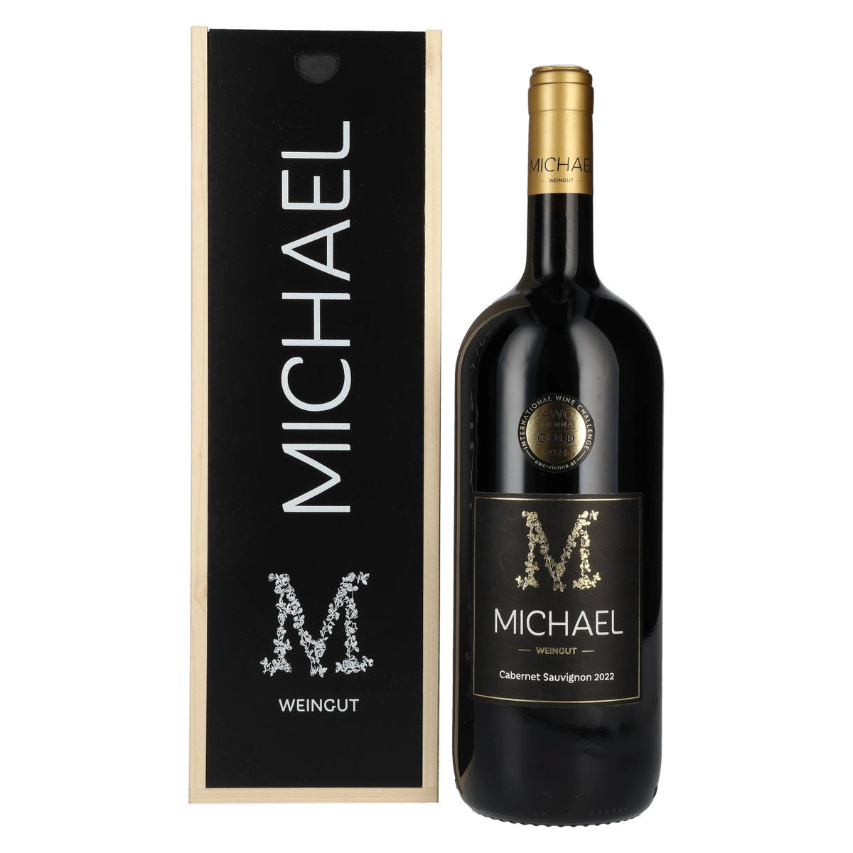 MICHAEL Cabernet Sauvignon Burgenland 2022 14% ABV 1.5 litres in a wooden case