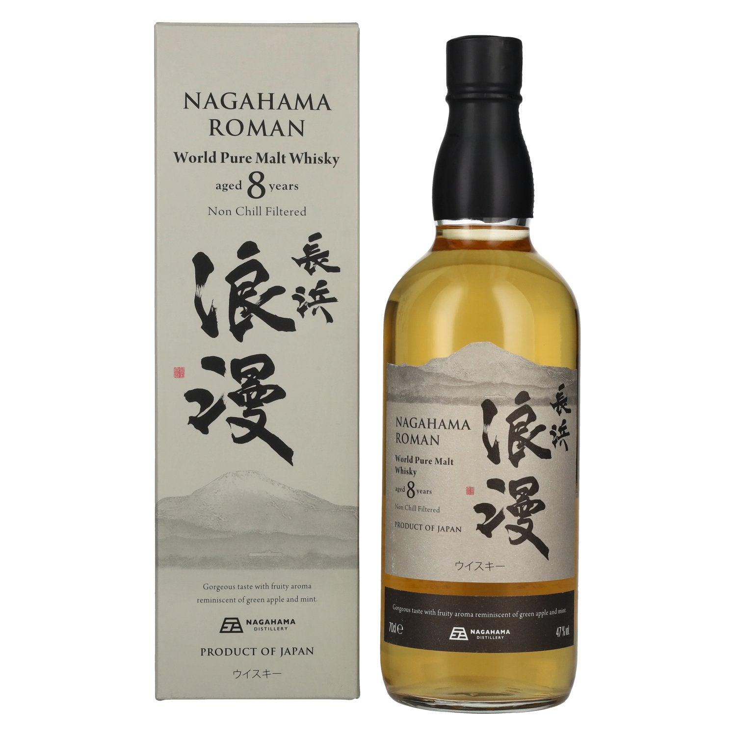Nagahama Roman 8 Years Old Pure Malt Whisky 47% Vol. 0,7l en coffret cadeau
