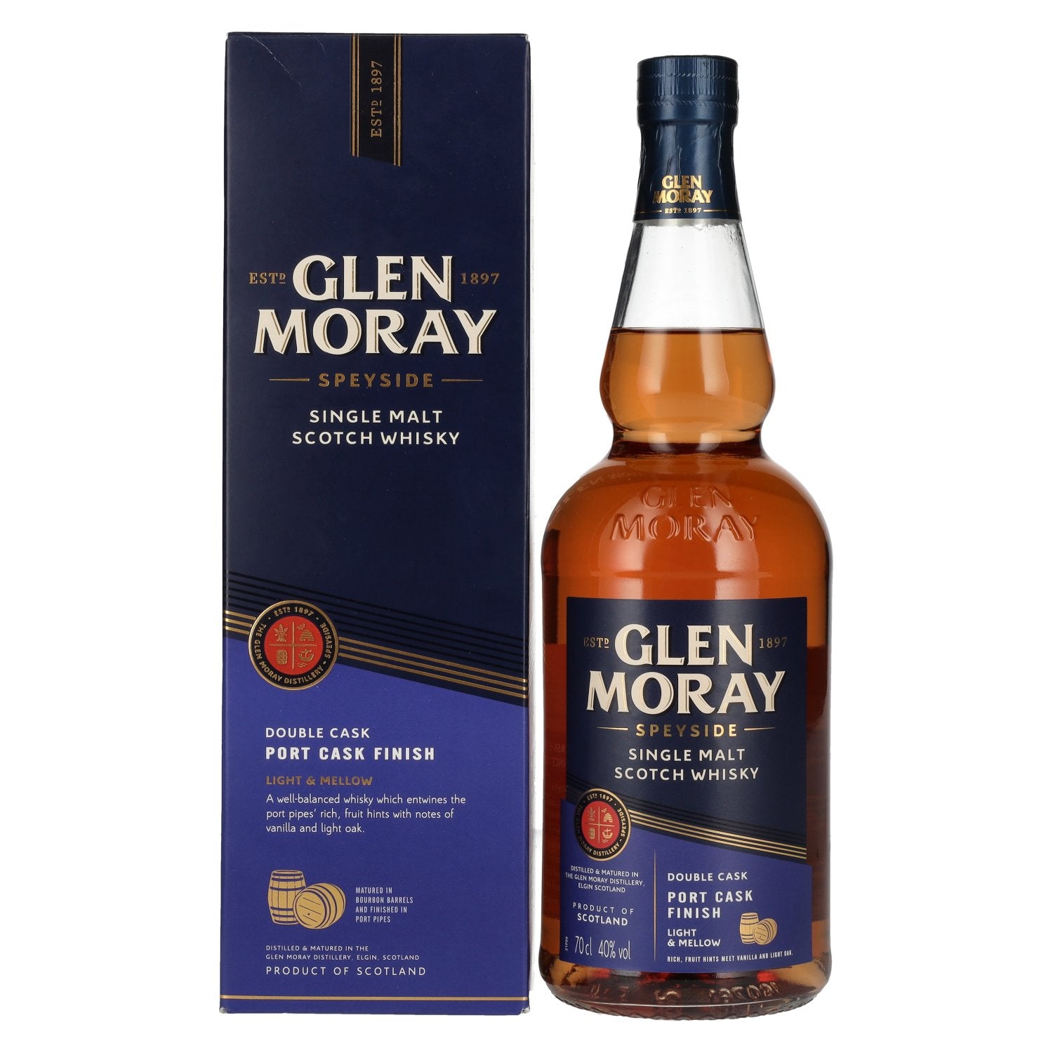 Glen Moray Elgin Classic Port Cask Finish Small Batch Release 40% vol. 0.7l in a gift box