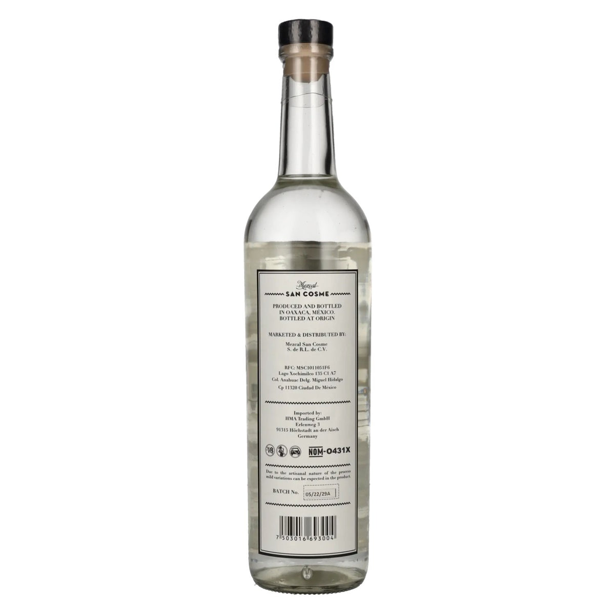San Cosme Oaxaca Mexico Mezcal Joven 100% Agave 40% Vol. 0,7l