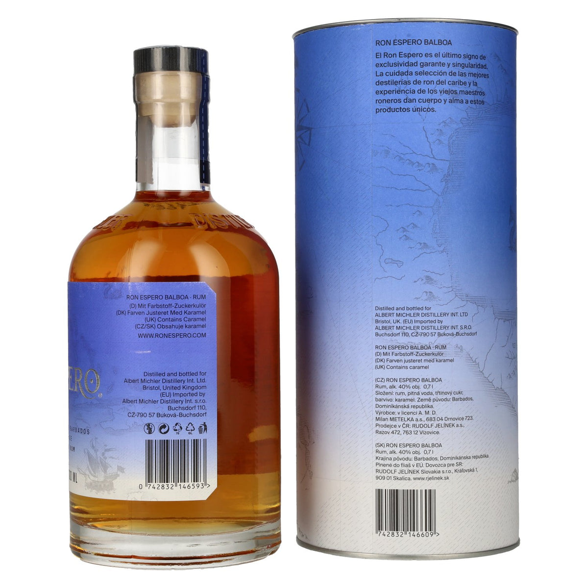 Ron Espero Balboa Selección Homenaje Premium Caribbean Rum 40% vol. 0.7 l in a gift box