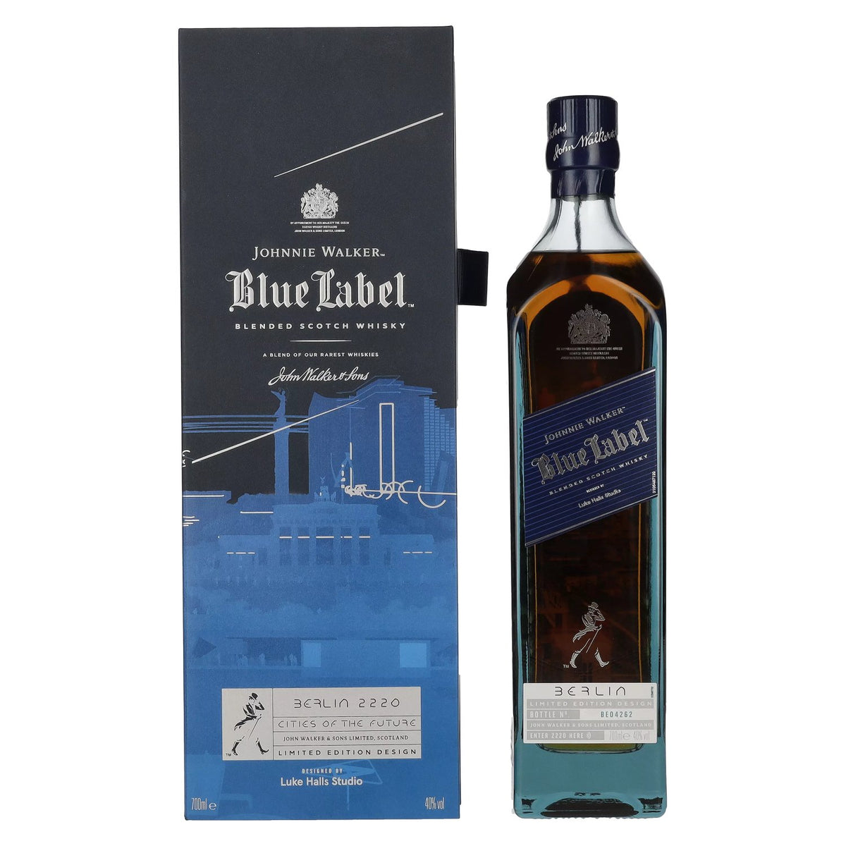 Johnnie Walker Blue Label City Edition Berlin, whisky écossais blended, 40 % vol., 0,7 l, dans un coffret cadeau
