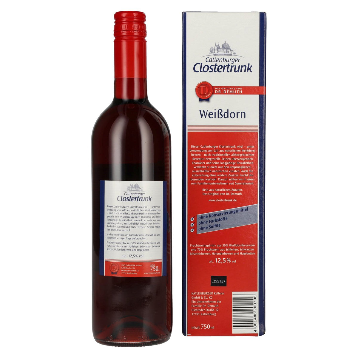 Catlenburger Clostertrunk Hawthorn 12.5% ABV 0.75l in a gift box