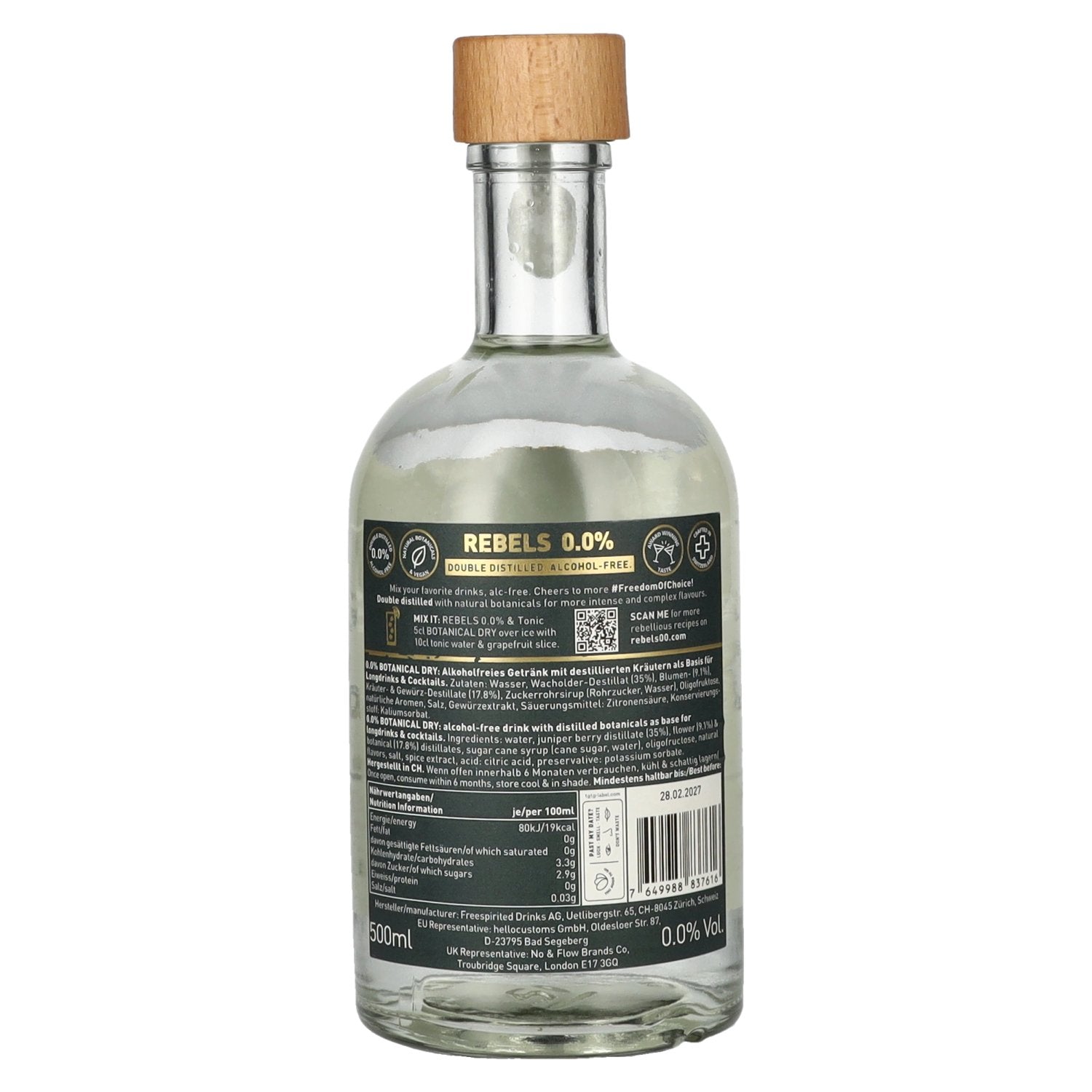 Rebels 0,0 % Cheers Revolution Botanical Dry sans alcool 0,5 l
