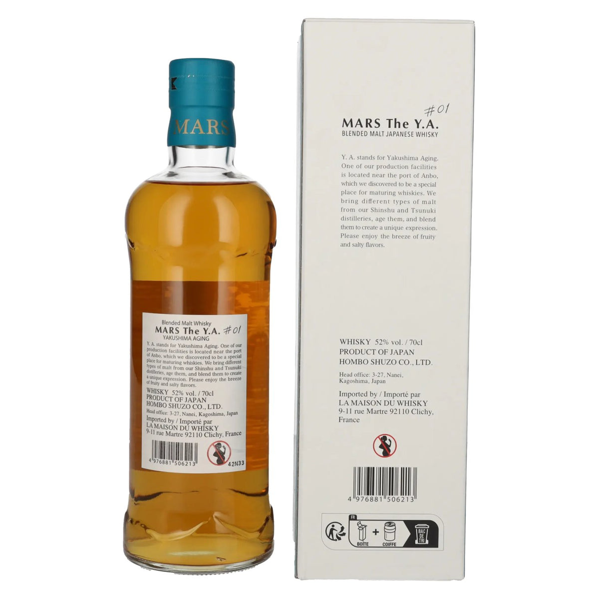 Mars Whisky The Y.A. Blended Malt Japanese Whisky # 01 52 % vol. 0,7 l dans un coffret cadeau