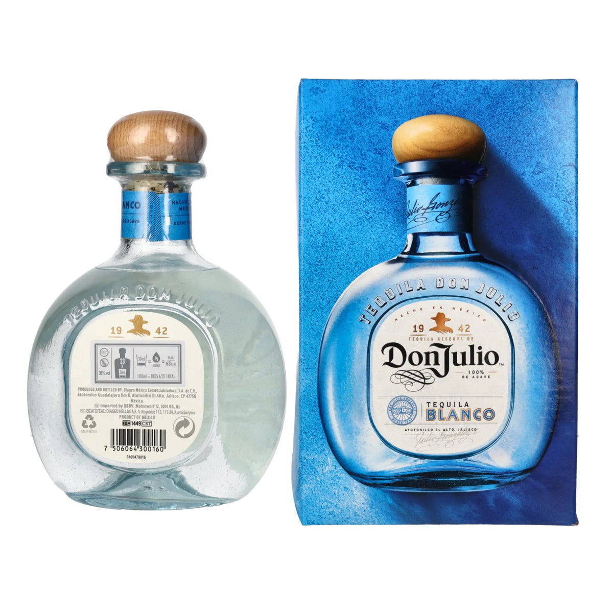 Don Julio Tequila Blanco 100% agave 38% vol. 0,7 l in geschenkverpakking