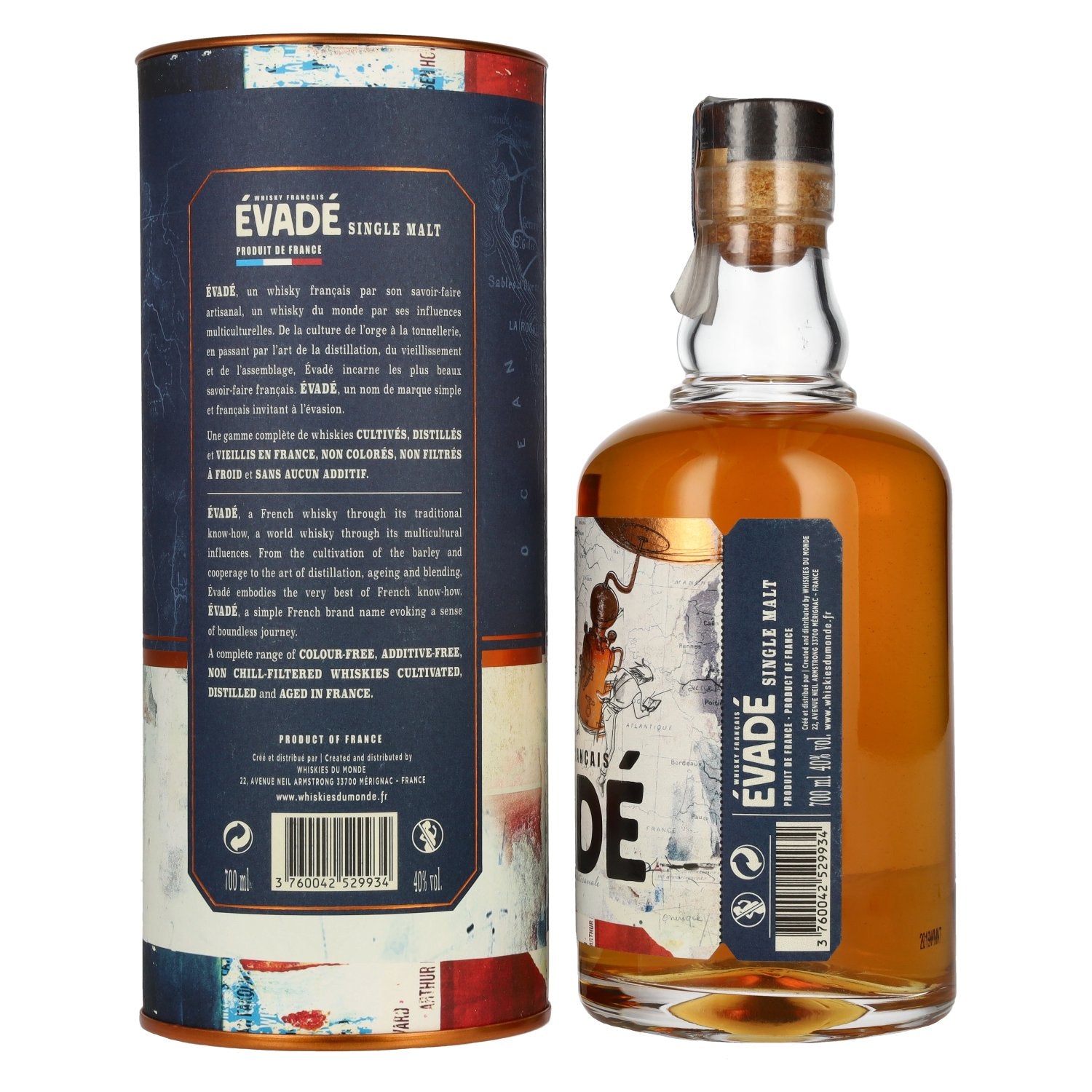 Évadé Single Malt Whisky Français 40% Vol. 0,7l in gift box