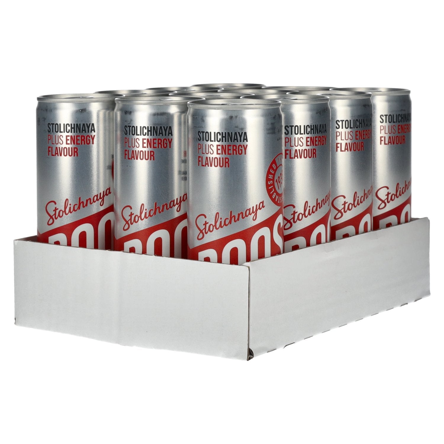 Stolichnaya Boost Plus ENERGY Flavour 5% Vol. 12x0,25l cans deposit
