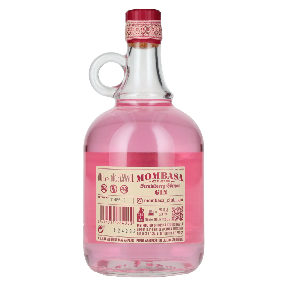 Mombasa Club Strawberry Edition Gin 37.5% ABV 0.7l