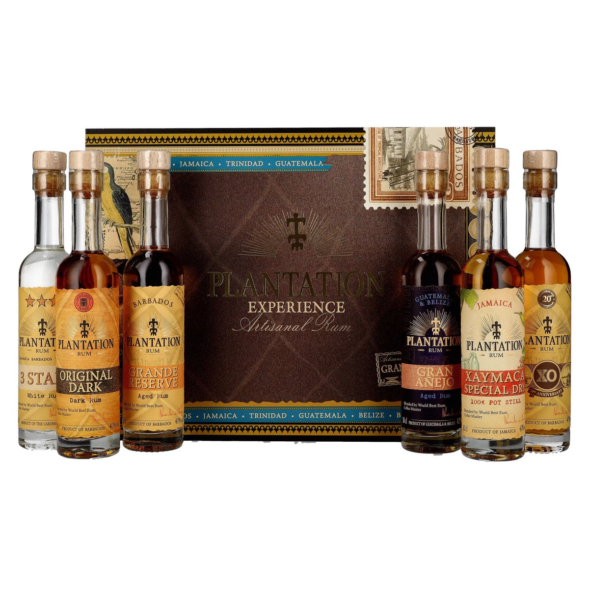 Plantation EXPERIENCE BOX Artisanal Rum 41% vol. 6 x 0,1 l in geschenkverpakking